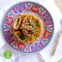 Paella con arroz de konjac